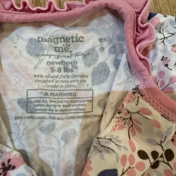 Magnetic Me Ruffle, Floral Modal Footie - Picture 3 of 3